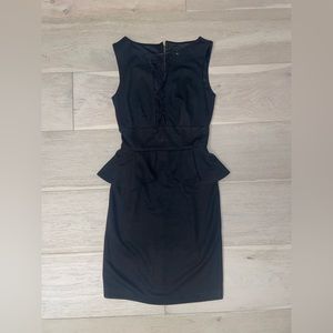 ASOS Black Dress With Lace Insert And Peplum (1P)